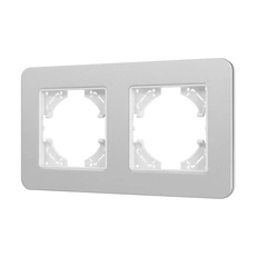 Изображение Рамка 2 поста алюминиевая Arlight AKYRI, серебристый soft-touch 049737